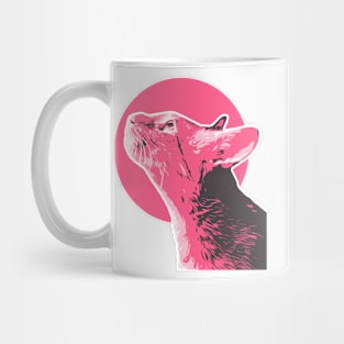 Cat Looking Up Sticker Mug